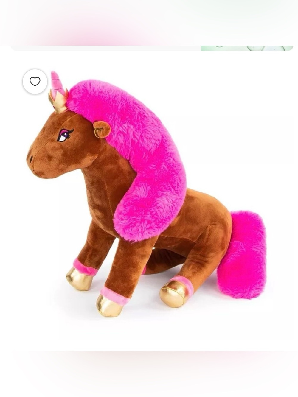 Jay Franco Afro Unicorn Plush Brown Stuffed Animal Decorative Pillow
